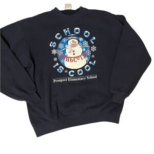 Vintage teacher crewneck sweatshirt with snowman on Lee heavyweight tag Medium